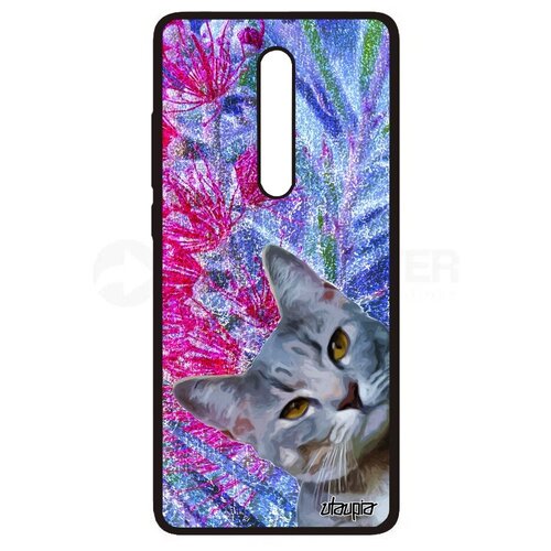 фото Защитный чехол на телефон // xiaomi mi 9t pro // "котик" тигристый глупый, utaupia, оранжевый