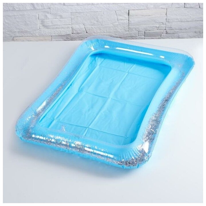 Надувная песочница с блестками, 60*45 см, цвет голубой 5088596