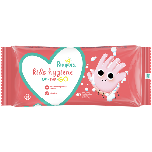 Влажные салфетки Pampers Kids Hygiene On-The-Go, липучка, 40 шт., 1 уп.