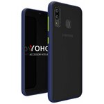 YOHO Чехол защитный - противоударный, матовый, для телефона Samsung Galaxy A20. Синий - салатовый YCHPMA20SS - изображение