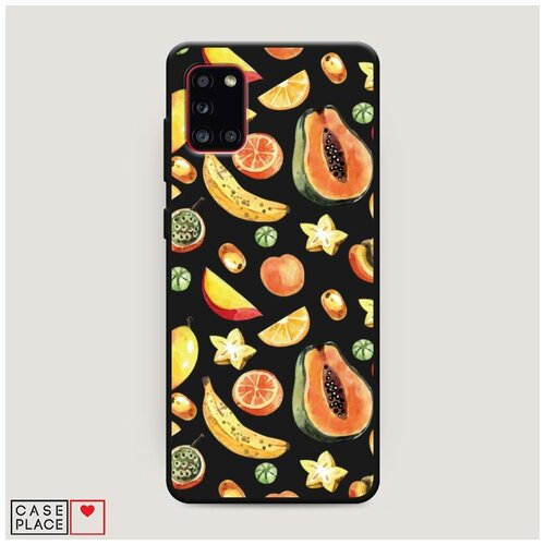 фото Чехол силиконовый матовый samsung galaxy a31 фруктовая акварель желтая case place