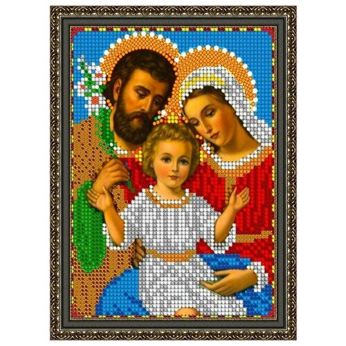 Вышивка бисером иконы Святое Семейство 12*16 см