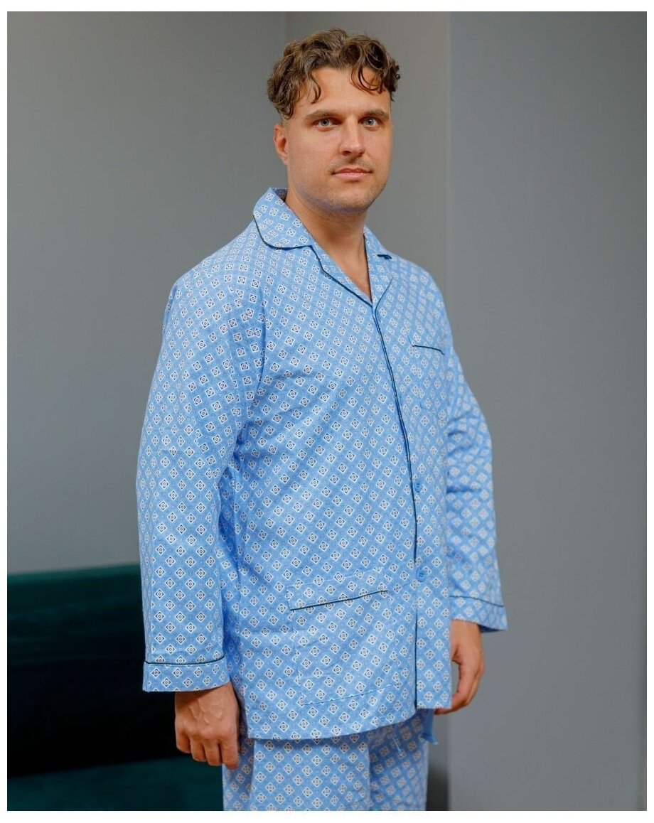 Пижама мужская со штанами и рубашкой хлопок фланель - фотография № 9