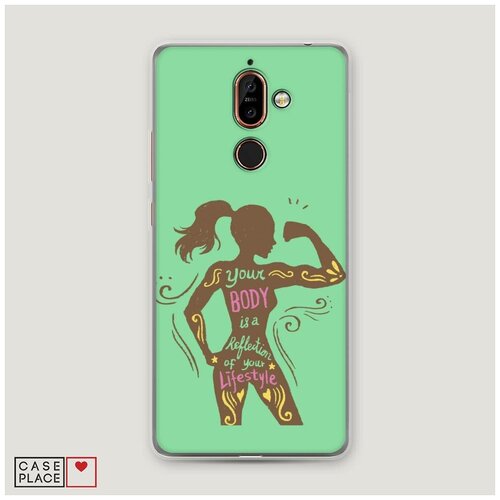 фото Силиконовый чехол "силуэт спортивной девушки" на nokia nokia 7 plus / нокиа 7 плюс case place