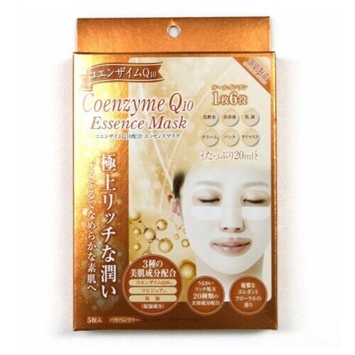 Маска тканевая для лица Shin Factory с коэнзимом Q10 (Coenzyme Q10 essence mask), 5 шт