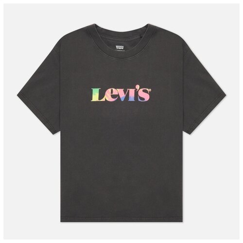 фото Женская футболка levi's graphic varsity чёрный , размер xs