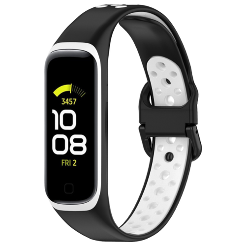 Силиконовый водостойкий сменный ремешок MyPads для умного смарт-браслета Samsung Galaxy Fit2 (SM-R220) со спортивным дизайном с дырками под вентиля. защитный чехол для экрана для смарт часов huawei watch fit2 силиконовый чехол бампер защитная рамка для часов fit2 аксессуары