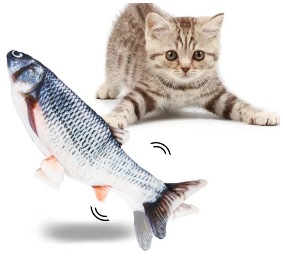 Интерактивная игрушка-рыба для кошек и собак, Рыбка с USB-зарядкой - фотография № 2