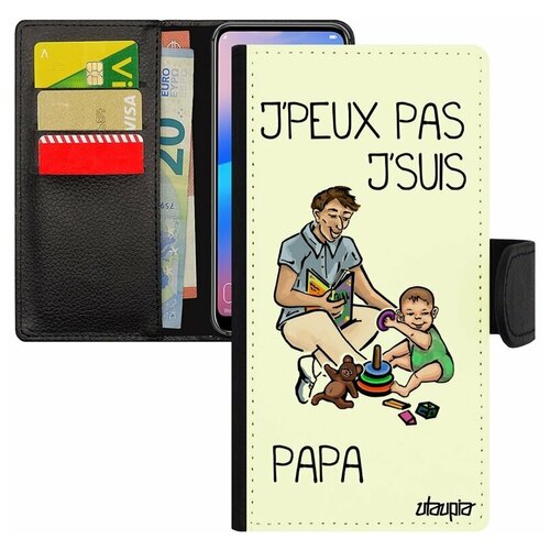 фото Чехол-книжка на смартфон samsung galaxy s7 edge, "не могу - стал папой!" карикатура комикс utaupia