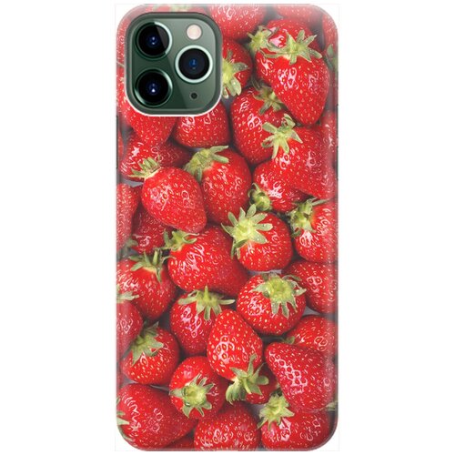 фото Re:pa накладка transparent для apple iphone 11 pro max с принтом "клубника"