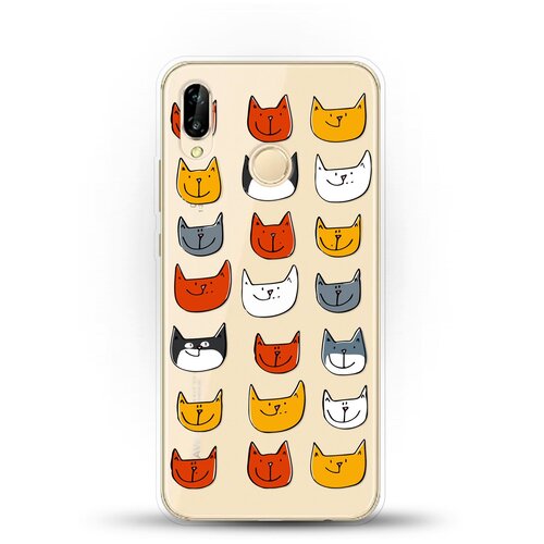 фото Силиконовый чехол узор из котов на huawei p20 lite andy & paul