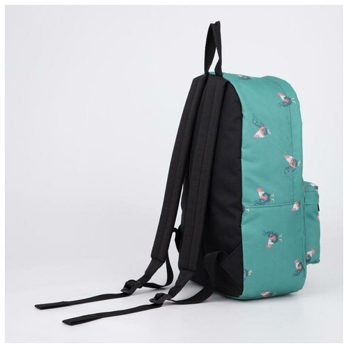 фото Рюкзак, отдел на молнии, наружный карман, цвет зелёный, "петухи" zain