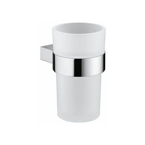 Настенный стеклянный стакан Gedy G-Canarie, хром.