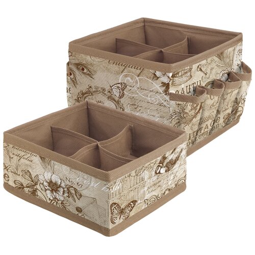 Набор органайзеров-трансформеров, 2 шт., 15*15*12 см и 15*15*7 см, VINTAGE