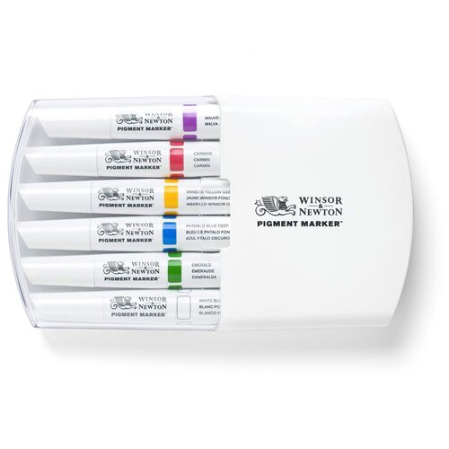Набор маркеров W &N Pigment Marker 6 штук насыщенные оттенки Winsor Newton 0290043