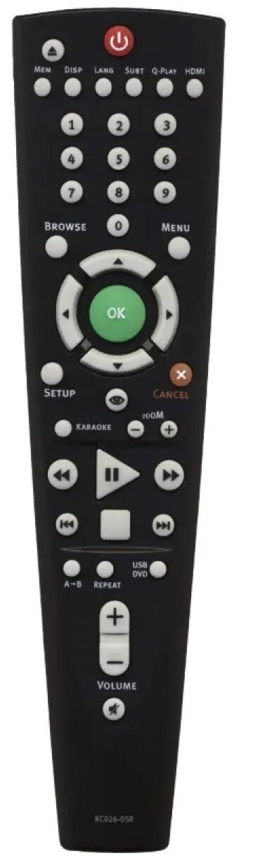 Модельный пульт RC026-05R для DVD-плеера и домашнего кинотеатра BBK