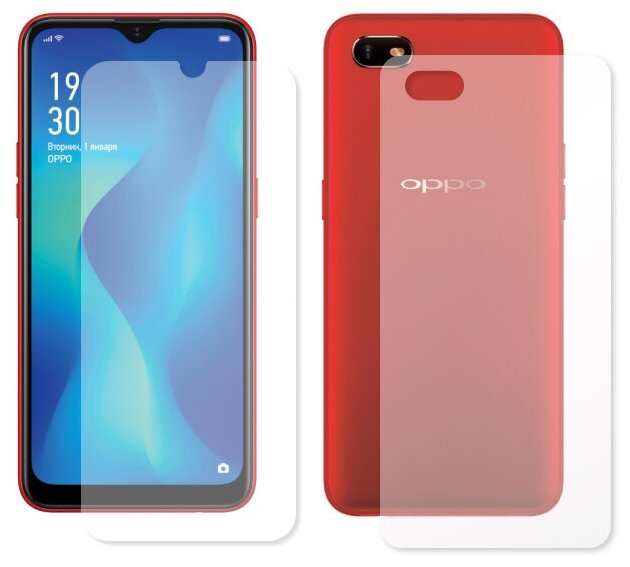 Гидрогелевая пленка LuxCase для Oppo A1k 0.14mm Front and Back Transparent 86973 - фото №8