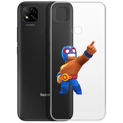 чехол накладка clear case brawl stars принцесса шелли для xiaomi redmi note 11 Чехол-накладка Clear Case Brawl Stars-Эль Примо для Xiaomi Redmi 9C