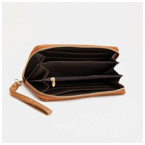 фото Кошелёк, 3 отдела на молнии, цвет рыжий