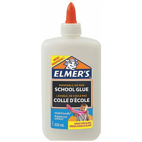 фото Клей для слаймов пва elmers "school glue", 225 мл (2 слайма), 2079102 elmer's
