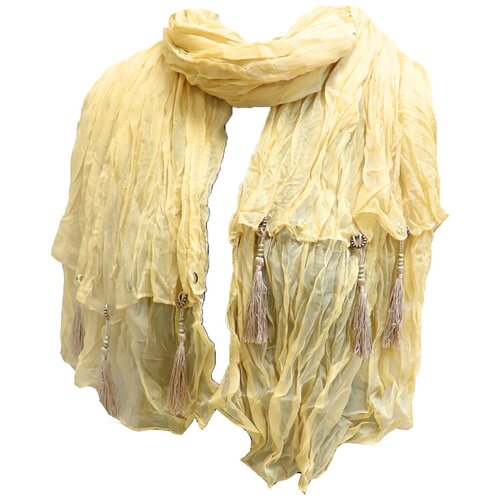 Шарф Crystel Eden,180х40 см, желтый шарф crystel eden 160х35 см серый желтый