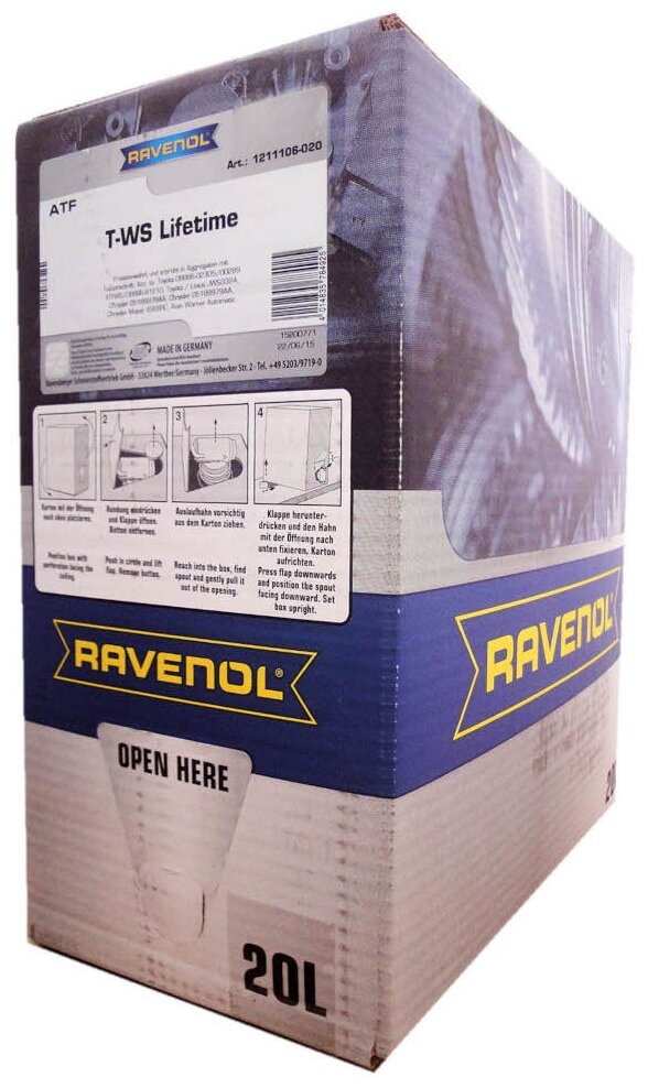 Трансмиссионное Масло Ravenol Atf T-Ws Lifetime (20л) Ecobox Ravenol арт. 4014835784925