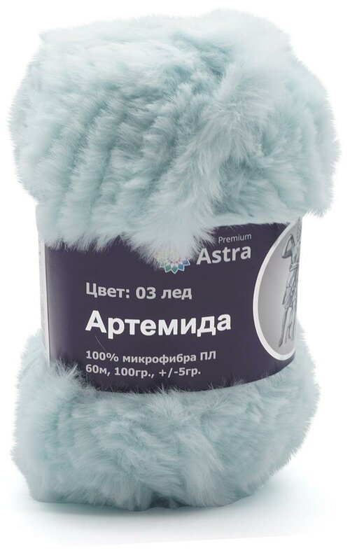 Пряжа для вязания Astra Premium Артемида 100гр. 60м (100% микрофибра ПЛ) (03 лед), 3 мотка