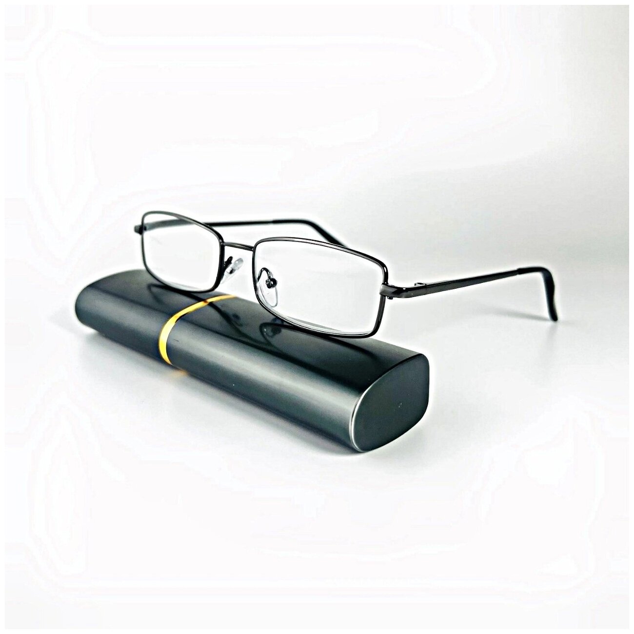 Готовые очки FEDROV ободковые цвет оправы темно-серый +0.75 с футляром