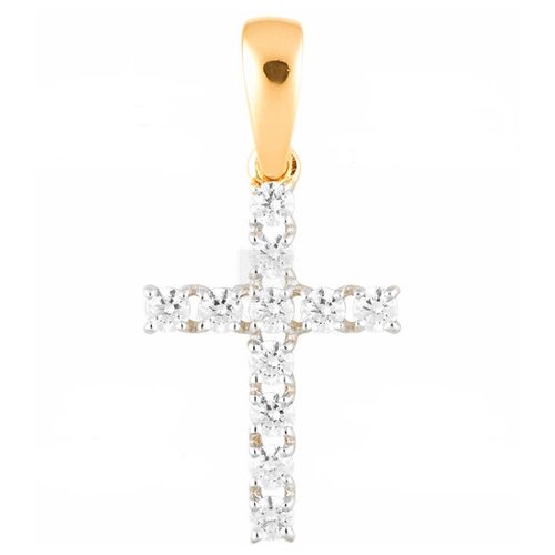 Крест из золота с фианитами яхонт Ювелирный Арт. 148341
