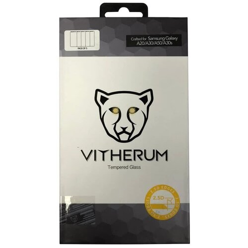 Защитное стекло Vitherum Chrome 2,5D для Samsung Galaxy A20/A30/A50/A30s, прозр.(в коробках по 5 шт)