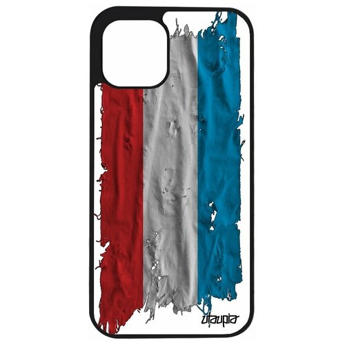 фото Чехол на мобильный iphone 12, "флаг люксембурга на ткани" государственный страна utaupia