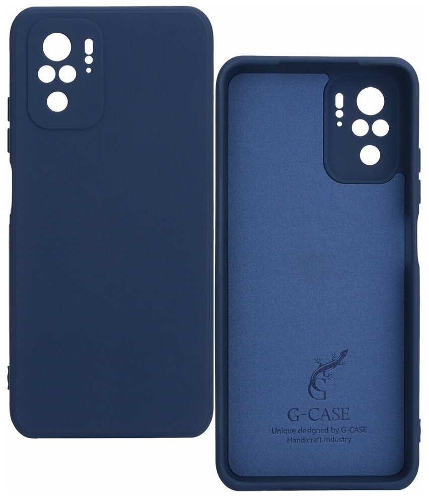 Чехол накладка G-Case Silicone для Xiaomi Redmi Note 10 (Сяоми Ксяоми Редми Ноут 10), темно-синяя
