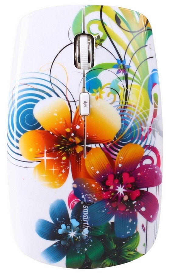 Беспроводная мышь SmartBuy SBM-327AG-FL-FC Flowers Full-Color Print White USB