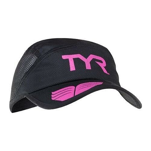 фото Кепка для бега и пляжа tyr running cap, цвет 121 (black/pink)