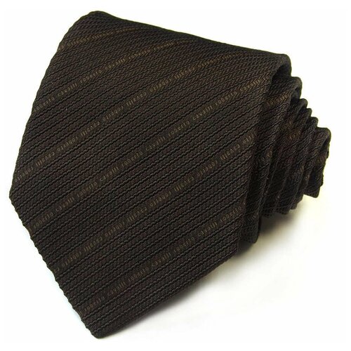 Однотонный шоколадный галстук в микрожаккардовую полосочку Roberto Cavalli 824877