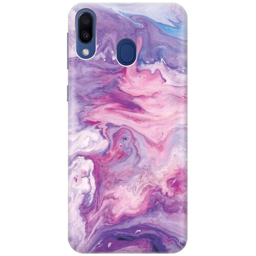 GOSSO Ультратонкий силиконовый чехол-накладка для Samsung Galaxy M20 с принтом Purple Marble gosso ультратонкий силиконовый чехол накладка для samsung galaxy a6 2018 с принтом purple marble