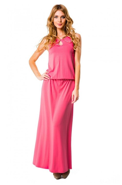 Платье MONDIGO, повседневное, полуприлегающее, миди, размер 42, розовый