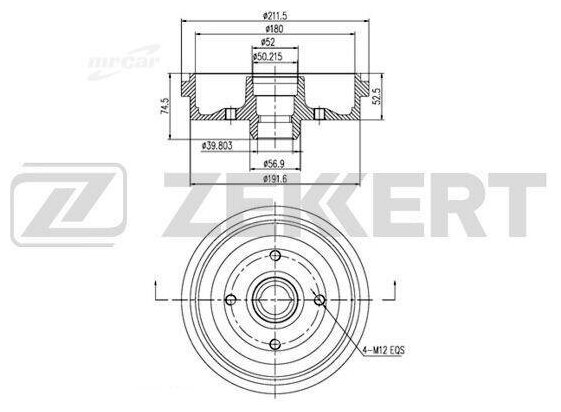 Барабан Торм Зад ZEKKERT BS5416 - фотография № 2