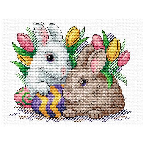 фото Набор для вышивания крестиком жар-птица "пушистые друзья", 20*17 см