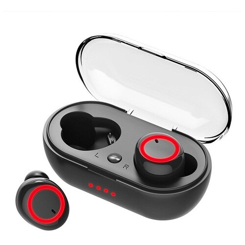 Наушники беспроводные беспроводные блютуз наушники для телефона Bluetooth 50 Tws 02 вакуумные черно-красные 33000₽