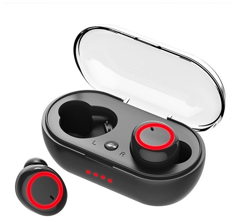 Наушники беспроводные / беспроводные блютуз наушники для телефона Bluetooth 5.0 Tws 02 вакуумные (черно-красные)