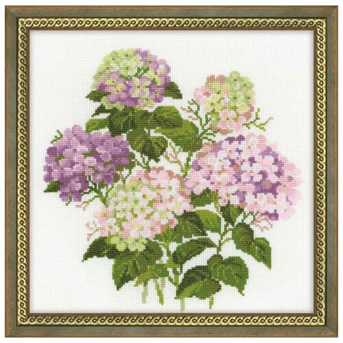 фото Набор для вышивания "садовая гортензия", 35 х 35 см риолис