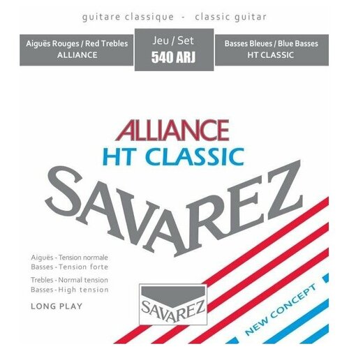 фото Струны для классической гитары savarez 540arj alliance ht classic red/blue medium-high tension