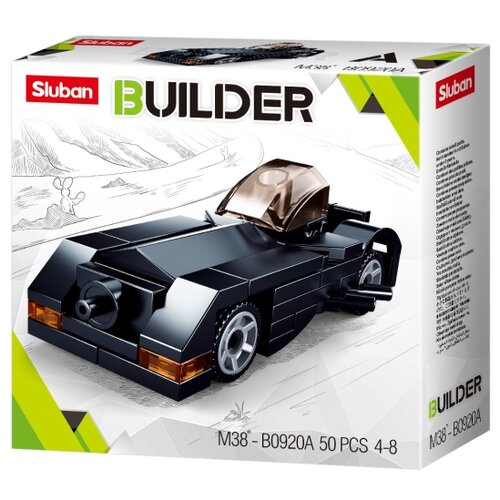 Конструктор SLUBAN Builder M38-B0920A Суперкар, 50 дет. конструктор пластиковый детский ретро автомобиль sluban m38 b0920d builder 48 деталей