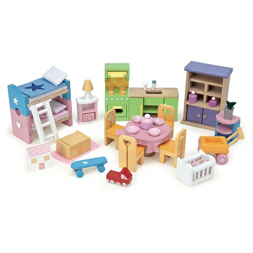фото Кукольная мебель базовый набор премиум, 35 предметов, le toy van
