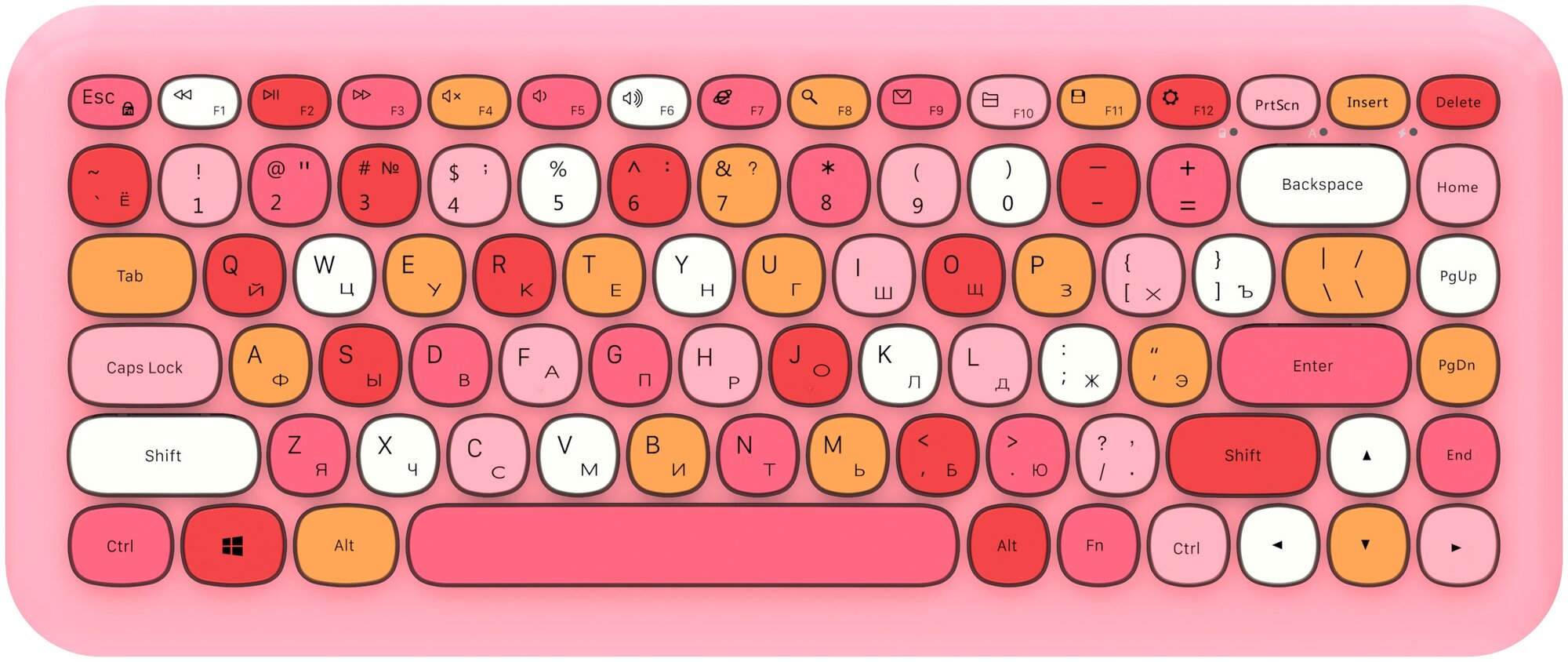 Беспроводная клавиатура Gembird KBW-5 компактная розовый