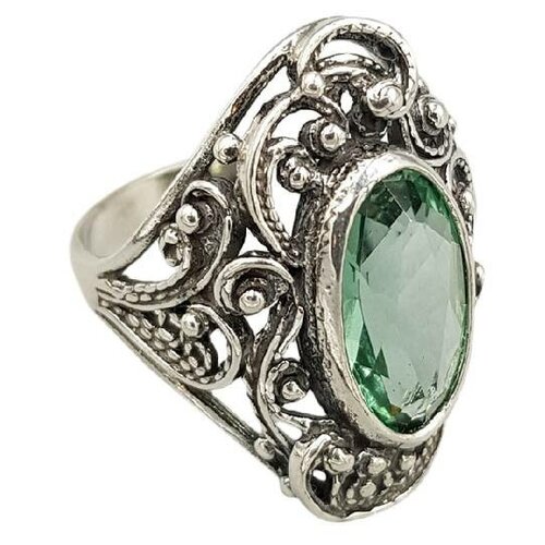 Кольцо Яспис из серебра с празиолитом 