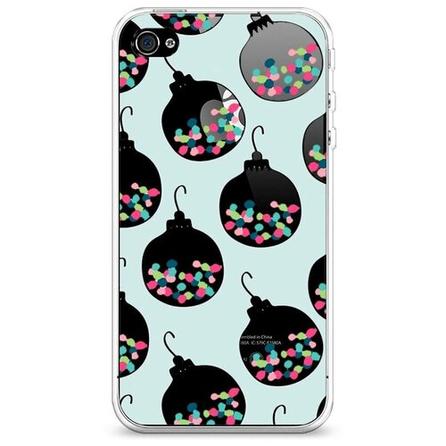 фото Силиконовый чехол "шарики с конфетти" на apple iphone 4/4s / айфон 4/4s case place