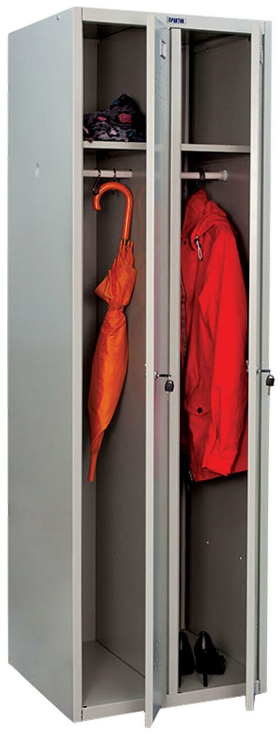 Шкаф металлический для одежды практик "LS-21", двухсекционный, 1830х575х500 мм, 29 кг - фотография № 1