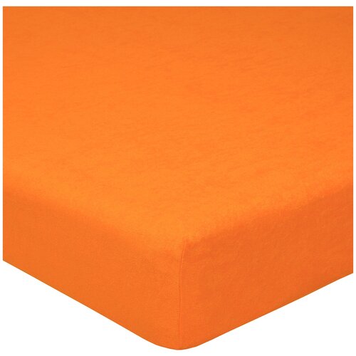 фото Простыня махровая на резинке, апельсин, 200х200х20 артпостель